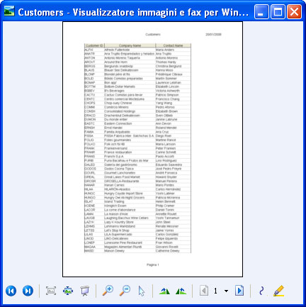 Il report convertito nel Visualizzatore immagini e fax per Windows.