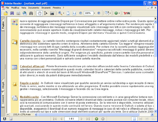 La e-mail convertita in Adobe Acrobat.