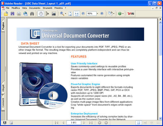 Il documento convertito in Adobe Acrobat.