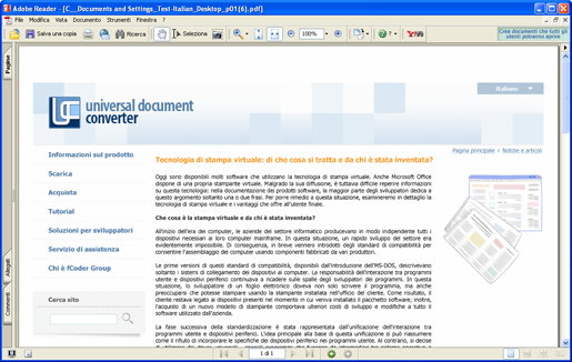 Il documento convertito in Adobe Acrobat.