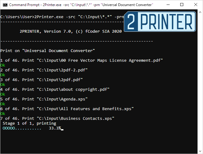 Stampa su PDF dalla riga comandi con fCoder 2Printer 7.0