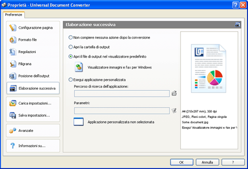 Imposta Universal Document Converter per aprire ogni file generato nel visualizzatore predefinito associato a questo tipo di file.